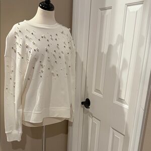 Kate spade Embellished White Sweatshirt size L
